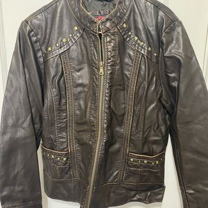 Giacca Brown Leather Jacket